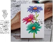 Lottoy Cute Chamomile Silicone Clear Stamp and Die Sets for Card Making, DIY Embossing Photo Album Decorative Craft