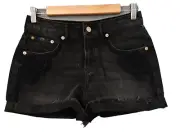 Sass & Bide Size 25" Au 6 Charcoal Grey Cotton Distressed Speakeasy Shorts NWT