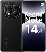 Xiaomi Redmi Note 14 Pro 5G Smartphone, 12+512GB, Black, 200MP pro-Grade AI Camera, IP68, 45W Turbo Charging with 5110mAh Battery, AI Features (Charger not Included)
