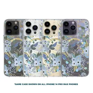 【CASE-MATE】iPhone 14 ProMax6.7吋Rifle Paper Co限量聯名款環保抗菌防摔保護殼MagSafe版-花園派對 藍