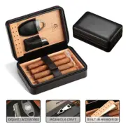 Galiner 4CT Cedar Wood Cigar Humidor Case 3 Jet Torch Cigar Lighter and Cutter
