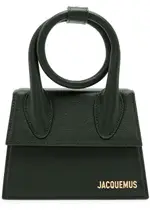 Jacquemus Le Chiquito Noeud Leather top Handle bag - Dark Green ONE SIZE