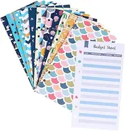 FUNNETOYU Budgeting Wallet with 12 Unique Designs 26pc Cash Envelopes Sheets Stickers Organizer