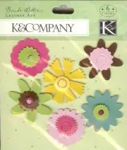 K & Co Brenda Walton Leather Art NEOPOLITAN FLOWERS