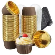 Muffin Cups with Lids 100Pack,Free-Air 3.5Oz Foil Cupcake Liners,Mini Muffin ...