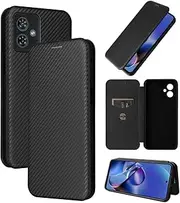 Simplicity Business Phone Cover Compatible with Motorola Moto G54 G84 MotoG84 XT2347 5G Phone Case Anti Fingerprint Flip Cover Solid Color Holder Phone Shell (Black,Moto G54 5G)