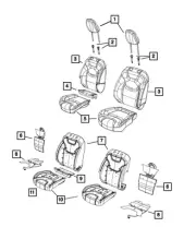 Genuine Mopar Front Seat Back Cover Right 6QN88HL1AA