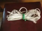 White 24 ft Telephone Modular Line Cord Phone Cable Extension Wire