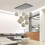 BXFGJCHH, Modern Minimalist Glass Balls Chandelier - Light Pendant Light for Dining & Living Room, Duplex House Ceiling Lighting,Candle Holders(A)