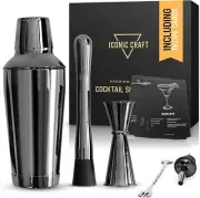 ICONIC CRAFT | PREMIUM COCKTAIL SHAKER SET WITH GIFT BOX, HOME BARTENDING SET