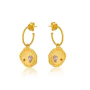 Salma Earrings in Sterling Silver Finish with Amethyst Stone - Elegant Jewellery in Australia
