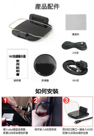 FLYone C1 HUD OBD2/GPS 雙系統多功能汽車抬頭顯示器 (3.3折)