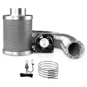 Greenfingers 6"Ventilation Kit Fan Hydroponics Grow Tent Kit Carbon Filter