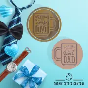 Cheers to the Best Dad (Father's Day) Cookie Cutter and Embosser - 7.5cm Round