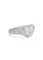 Yvonne Leon Baby Chevaliere Glittered Pinky Ring - Silver 45 (UK H)