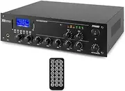 Power Dynamics PPA502 100v Line Mixer Amplifier 2 Zone Room Music System with Bluetooth and USB MP3 Player