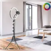 Tripod w/ Wireless Remote 12-inch RGB LED Selfie Ring Light 9 RGB/3 White Light
