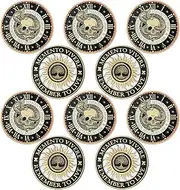 Misdary 10 Pcs Memento Mori Coin Memento Vivere Reminder Token Metal Skull Challenge Coin Medallion Stoicism Gift Challenge Stoic Reminder Pendant for Daily Practice Stoic (Black Gold Style)