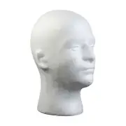 Male Head Model Lightweight Sturdy Styrofoam Durable Foam Wig Stand for Exhibition
