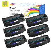 6 Pack Q7553A 53A Laser Toner for HP Laserjet Q7553A P2015 P2015dn M2727 Series