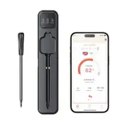 Wireless Meat Thermometer, Smart Alarm Bluetooth Meat Thermometer with Timer, IP66 Magnetic 500mAh Meat Thermometer for Roast BBQ Grill Oven