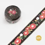 日本 BGM 和紙膠帶/ 刺繡緞帶金箔SPECIAL系列/ 山茶花/ 20MM ESLITE誠品