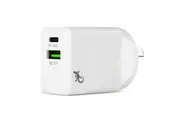 Gecko 30W PD Dual Port USB-C & USB-A Wall Charger 240V Smart Fast Charging White