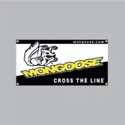 Mongoose - 1998 YELLOW "CROSS THE LINE" Banner - old school bmx