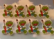 Planar resin pack flatback acrylic X 8 frog cartoon