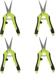 KEILEOHO 4 Pack 6.5 Inch Bud Trimming Scissors, Professional Stainless Steel Gardening Hand Pruners Micro-Tip Pruning Snips with Straight Blades for Trimming Garden Herb Plants Flowers