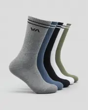 [RVCA] RVCA Men's Union Socks 5 Pack One Size Multicolor