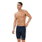 Speedo Mens Sport Logo Jammer - Navy/Fluro Yellow - 34