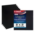 8 X 8 inch Black Professional Artist Quality Acid Free Canvas Panels 6-Pack
