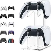 Geepen Acrylic Dual Stand for PS4 Controllers, 2 Tier Universal Controller Holder Compatible With PS5, Xbox ONE Display Stand