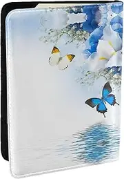 [JEJEA] Flowers and Butterfly Print Travel Organizer Credit Cards Case Passport BookPassport Holder Cover Wallet forTraveling,, Black, One Size