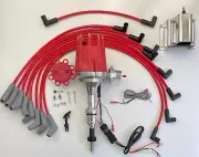 small cap FORD 5.0L 302 EFI to Carb Conversion RED Distributor + 60K COIL +WIRES