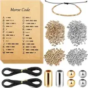 Morse Code Bracelet Making Kit 1600 Beads Cord DIY Jewelry Set Bulk Lot