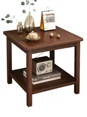 NNETB Black Walnut Side Table - Solid Wood Legs and Thickened Panel