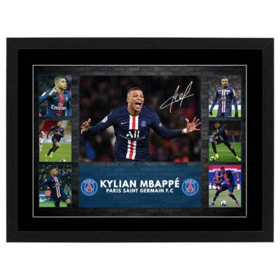 KYLIAN MBAPPE PSG SIGNED FRAMED FOOTBALL SOCCER MEMORABILIA RONALDO MESSI