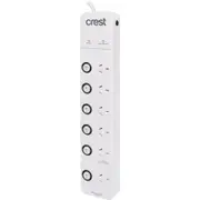 Crest Switch Socket Power Board 6 Socket 1.2M