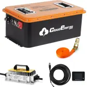 [EU Direct] Cloudenergy 48V(51.2V) LiFePO4 Battery with Charger for Golf Carts & Solar Storage 60Ah(3072Wh) Capacity Bui