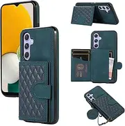 [Asuwish] Mobile Phone Case for Samsung Galaxy A14 4G/A 14 5G/M14 Case with Strap Film Protective Film Card Slot Foldable Leather Wallet Stand 14A LTE Mobile Phone Cases Protective Tempered Glass Screen