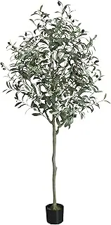 150cm/5FT Artificial Olive Tree, Fake Olive Silk Tree, Large Faux Plants Indoor Tall Olive Branch and Lifelike Fruits with Potted for Home Office Living Room Decor, for Christmas, Gift Idea