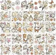 20 Sheets Farmhouse Rub on Transfers for Crafts and Furniture Rub on Transfer Stickers Vintage Autumn Furniture Decals for Scrapbook DIY Craft, 5.9 x 5.9 Inch (Vintage Floral)