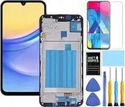 ZTOOYO for Samsung Galaxy A15 5G Screen Replacement with Frame for Samsung A15 A156u Screen Replacement kit s156vl A156a A156w LCD Touch Display digitizer with Tools 6.6 inch Black（No Fingerprints）