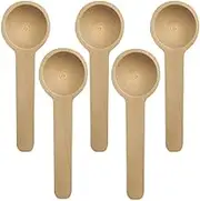 5 Pcs Tiny Spice Scoop Small Wooden Condiment Spoons Wood Tasting Spoons Mini Salt Spoons for Pepper Coffee Sugar Honey Tea