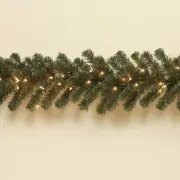 Lighted Balsam Pine Garland With 50 UL Clear Indoor/Outdoor Lights