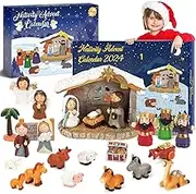Nativity Advent Calendar 2024 for Kids - 24 Days of Nativity Set for Kids - Toddler Advent Calendar for Kids, Boys, Girls - Christmas Countdown Calendar Gifts for Children Ages 1 2 3 4 5+