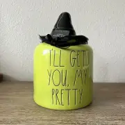 RAE DUNN Wizard Of Oz LL "I'LL GET YOU MY PRETTY" Canister Witch Hat & Elphaba