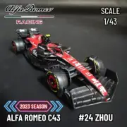 Bburago 1:43 2023 F1 Alfa Romeo Stake C43 #24 ZHOU Guanyu Diecast Model Car New